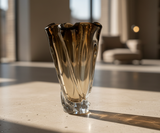 Ammonite Brown Glass Vase With Fruit Bowl