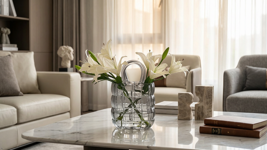 Handbag Smoke Gray Glass Vase