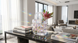 Handbag Tricolor Glass Vase