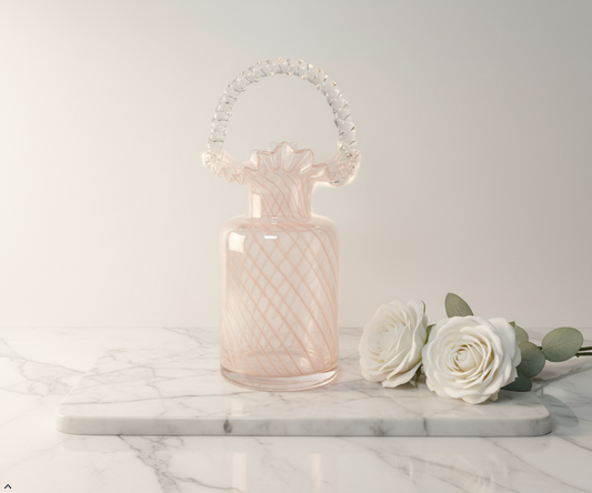 Pink Bindle Handbag Glass Vase Set