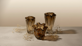 Ammonite Brown Glass Vase With Fruit Bowl