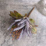 Artificial Flocked Lavender Leaves Bouquet