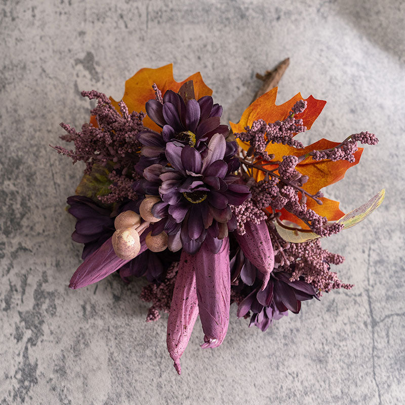 Artificial Okra Chrysanthemum Bouquet